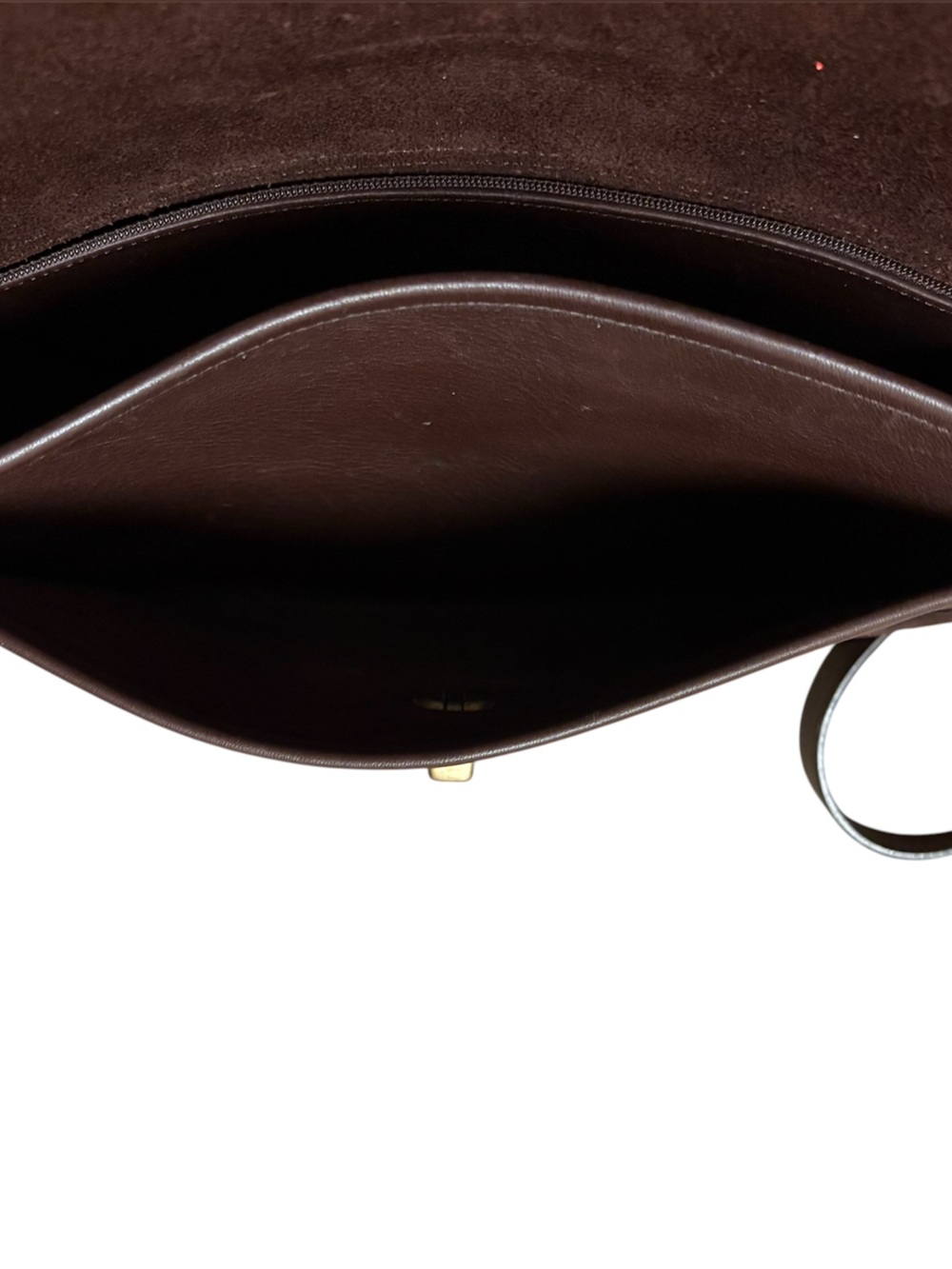 Vtg 9790 Brown Leather Saddle Bag Turnlock Adjustable Strap - Picture 9 of 14